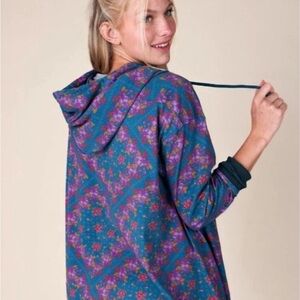 Natural Life Blue Floral Lightweight Hoodie